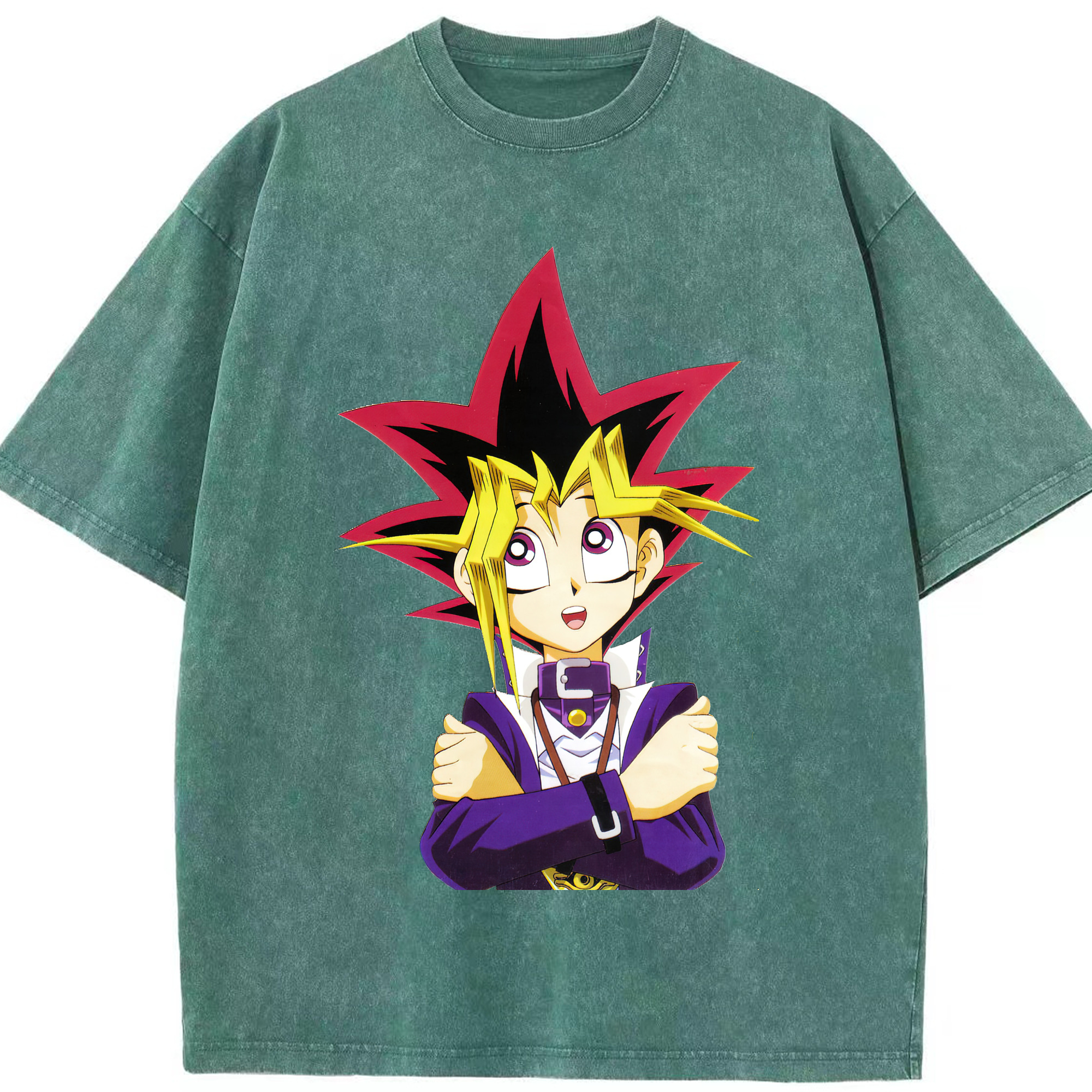 （画像用） 遊☆戯☆王 Yu-Gi-Oh! 綿100% ヴィンテージ風 半袖Tシャツ（フロントプリント）